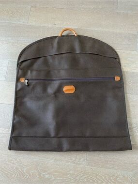 Jack Georges brown leather travel garment suit dress bag modern designer